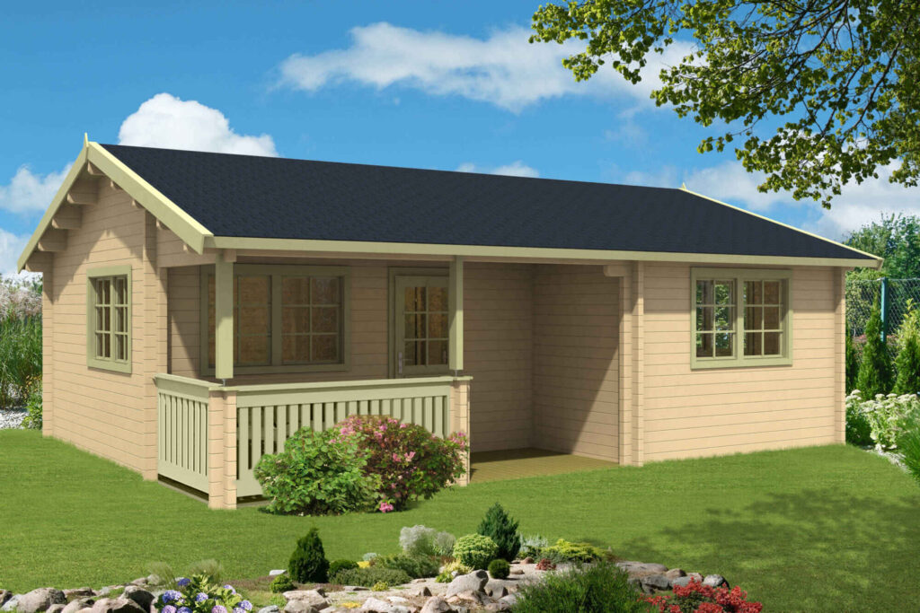 Very small house with covered porch.