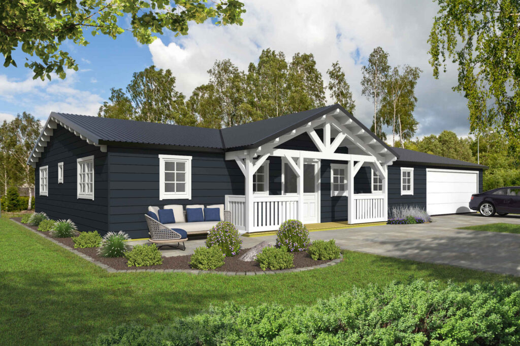 Grey ranch style house