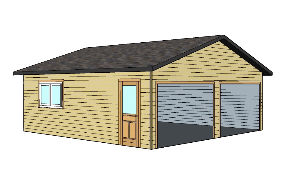 2 car wooden garage sketch