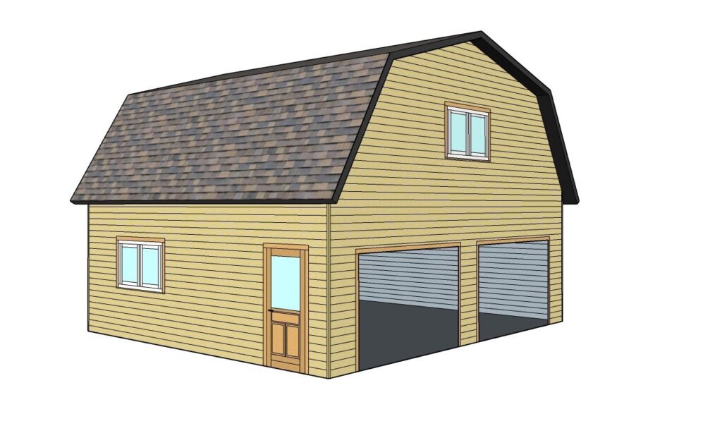 Barn-style 2 car wooden garage
